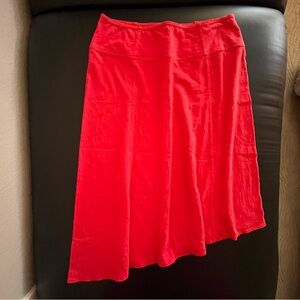 prAna Jacinta Asymmetrical Skirt Size S Sunset Orange 100% Organic Cotton